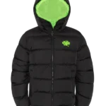SYNA DOUBLE PUFFER JACKET BLACK / NEON GREEN