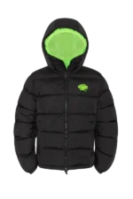 SYNA DOUBLE PUFFER JACKET BLACK / NEON GREEN